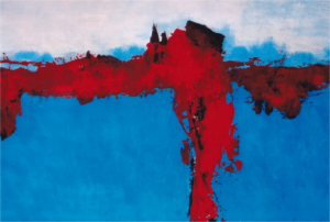 Abstraktes Gemälde mit kräftigen Farben