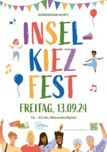 Ein Plakat mit bunten Buchstaben